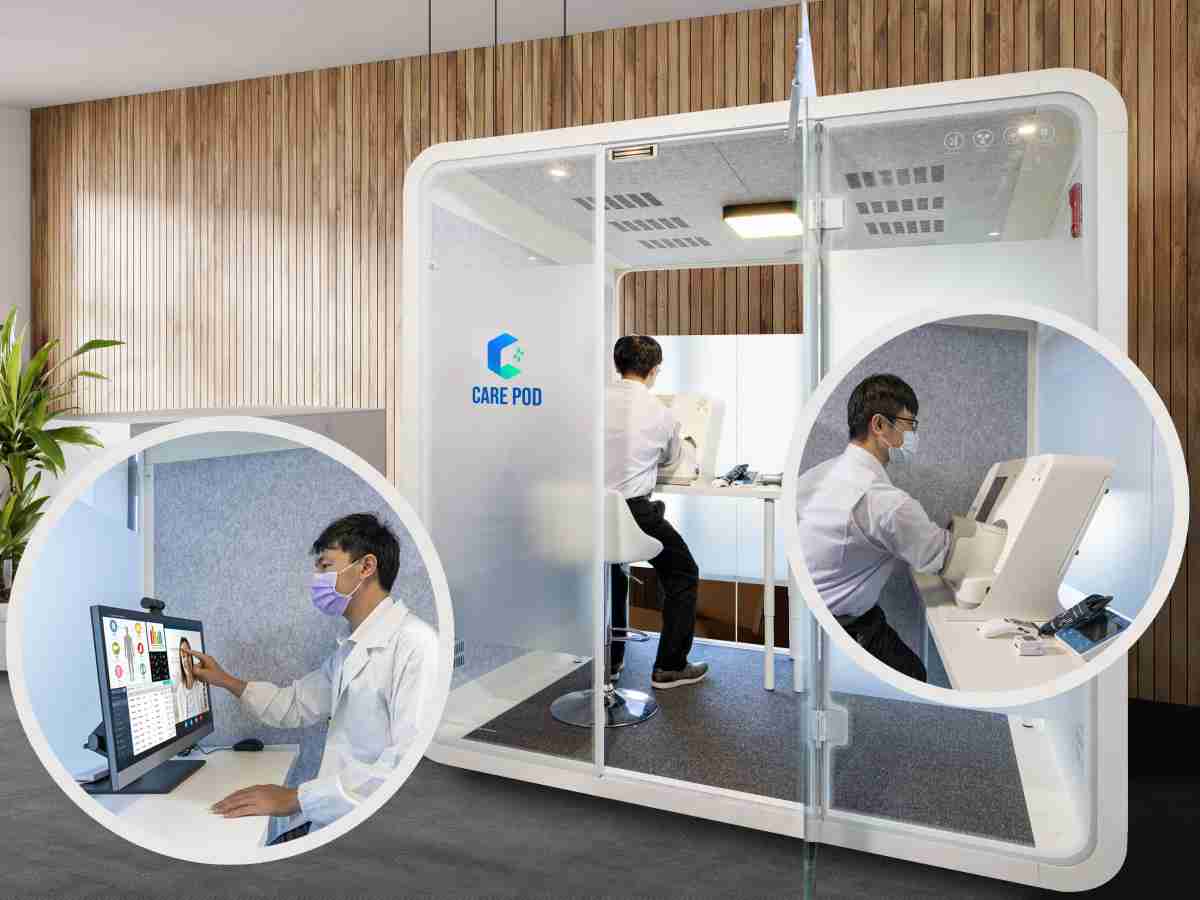 达擎于医疗科技展中展出＂远距诊疗舱＂，，，以因应医疗数字化及社会高龄化趋势下、、、、复诊及慢性病患等族群对于远距看诊需求逐渐升高所推出的创新整合方案。。多功能合一、、、、高隐私性的远距诊疗舱可根据病患端与医师端的不同需求，，提供弹性化及客制化功能，，，节省医生和病患的精力及时间