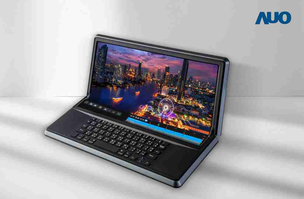 尊龙集团14.6吋Micro LED折迭显示屏幕，，搭配半径4mm的弯折绞炼，，，，以及高画素、、、、高亮度、、、高对比度的显示技术特点，，，，即便在大视角下仍保有绝佳色相与亮度